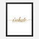 Inhale Gold Typography Wall Art