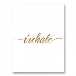 Inhale Gold Typography Wall Art