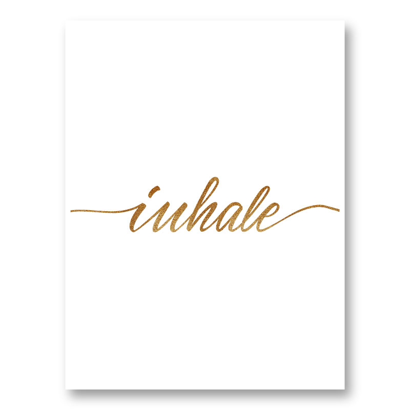 Inhale Gold Typography Wall Art