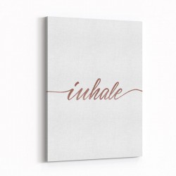 Inhale Rose Gold Typography Wall Art