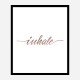 Inhale Rose Gold Typography Wall Art