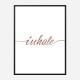 Inhale Rose Gold Typography Wall Art