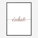 Inhale Rose Gold Typography Wall Art