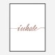 Inhale Rose Gold Typography Wall Art