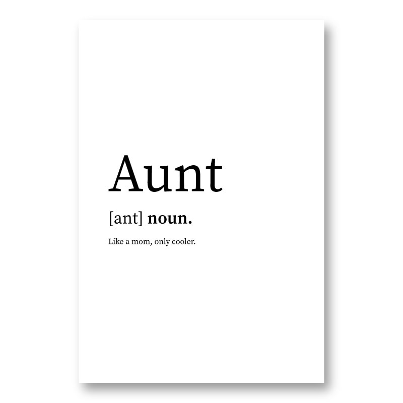 Aunt Definition Typography Wall Art