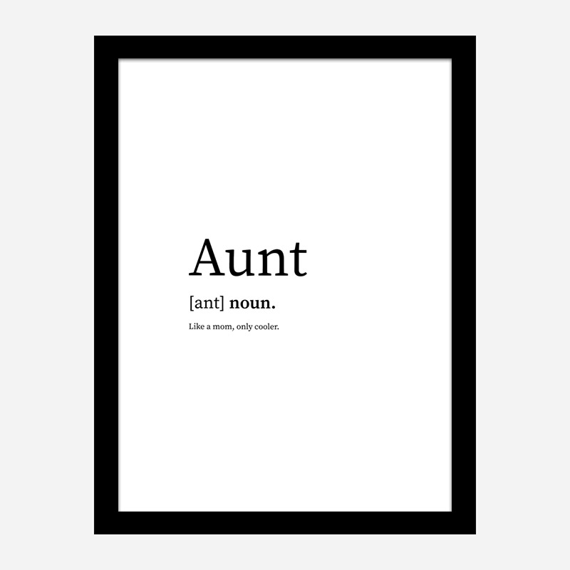 Aunt Definition Typography Wall Art