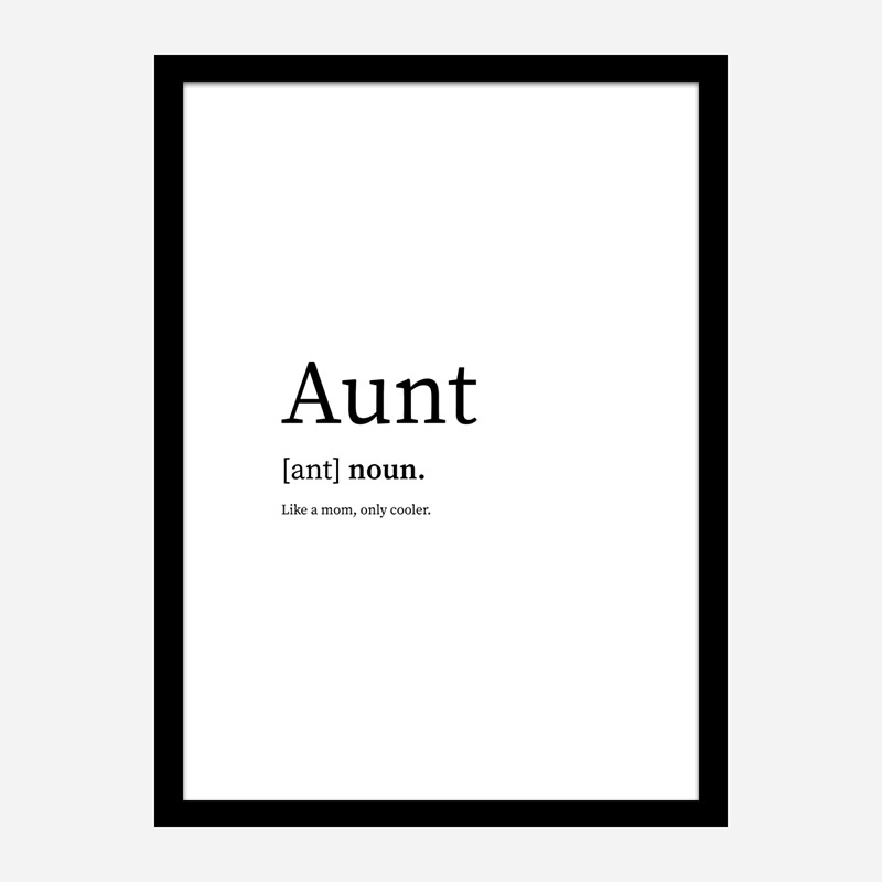 Aunt Definition Typography Wall Art
