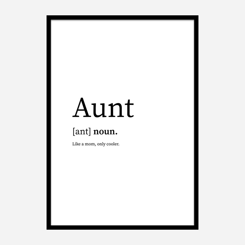 Aunt Definition Typography Wall Art