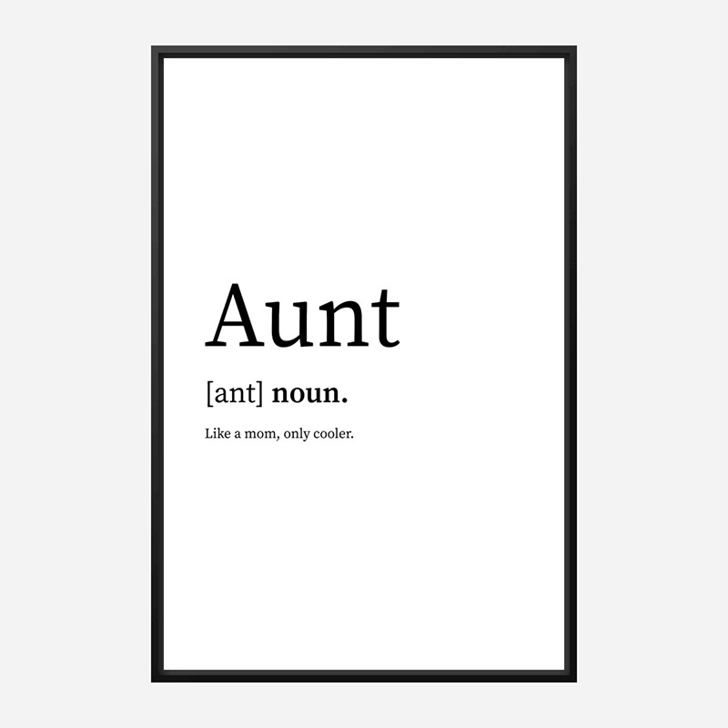 Aunt Definition Typography Wall Art