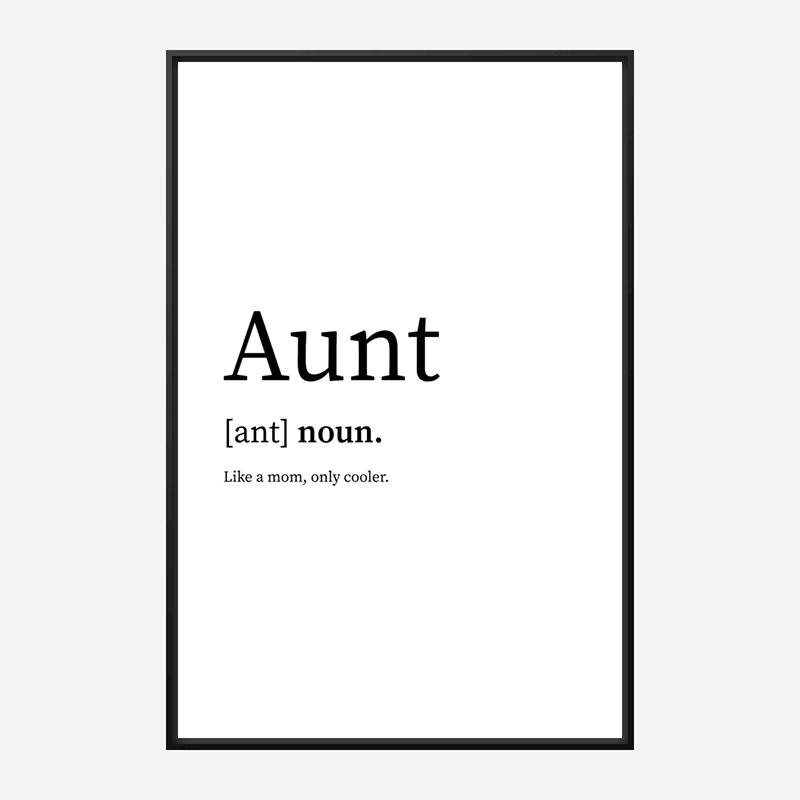 Aunt Definition Typography Wall Art