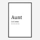 Aunt Definition Typography Wall Art