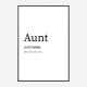 Aunt Definition Typography Wall Art