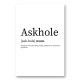 Askhole Definition Typography Wall Art