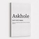 Askhole Definition Typography Wall Art