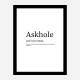 Askhole Definition Typography Wall Art