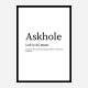 Askhole Definition Typography Wall Art