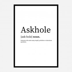 Askhole Definition Typography Wall Art