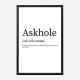 Askhole Definition Typography Wall Art