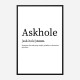 Askhole Definition Typography Wall Art