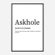 Askhole Definition Typography Wall Art