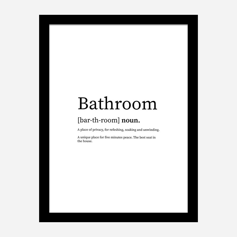 Bathroom Definition Typography Wall Art