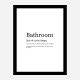 Bathroom Definition Typography Wall Art