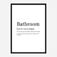 Bathroom Definition Typography Wall Art