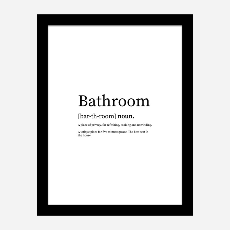 Bathroom Definition Typography Wall Art