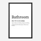 Bathroom Definition Typography Wall Art