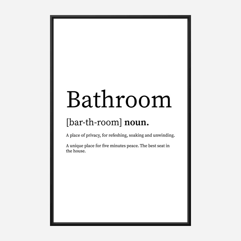 Bathroom Definition Typography Wall Art