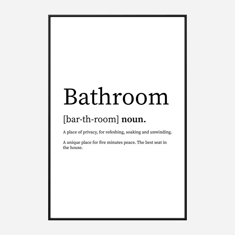 Bathroom Definition Typography Wall Art