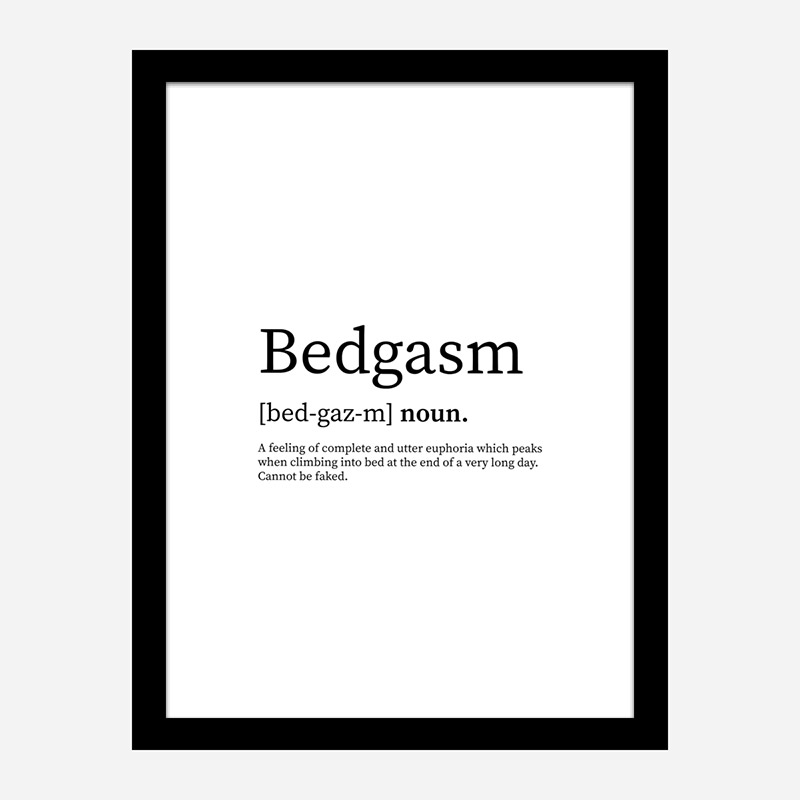 Bedgasam Definition Typography Wall Art