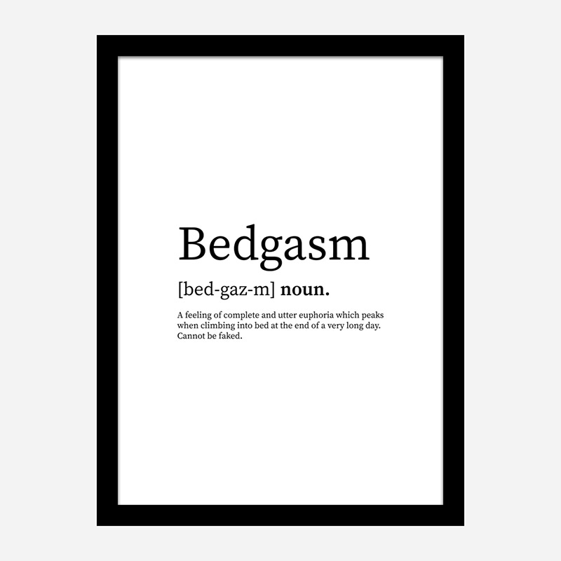 Bedgasam Definition Typography Wall Art