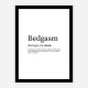 Bedgasam Definition Typography Wall Art