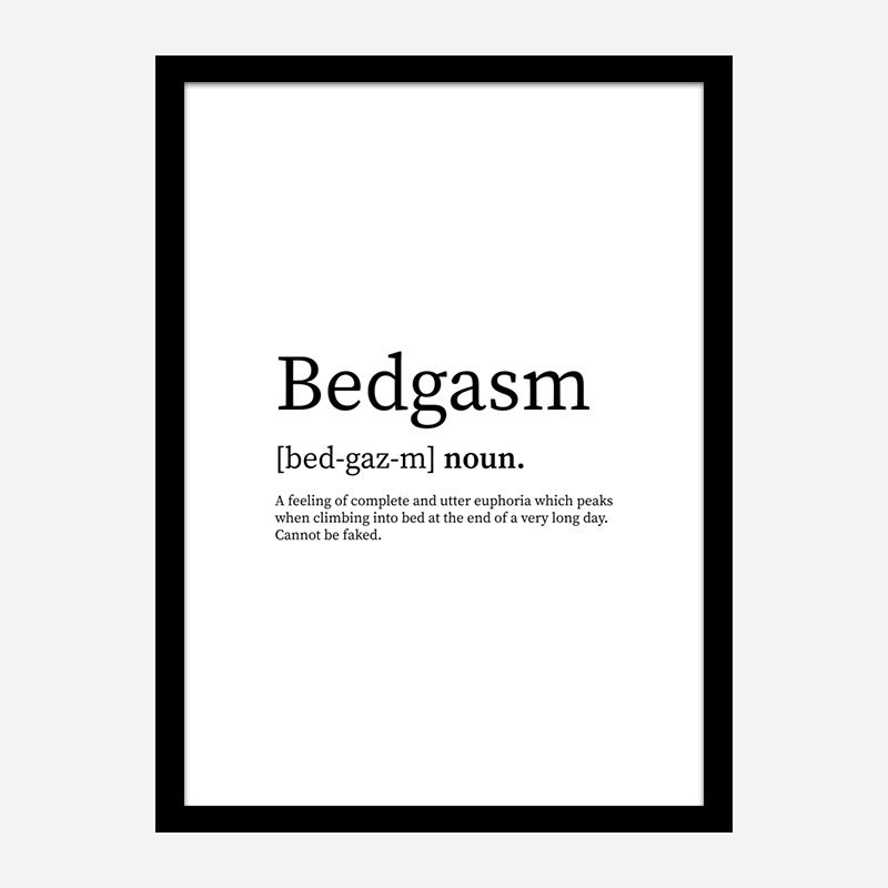 Bedgasam Definition Typography Wall Art