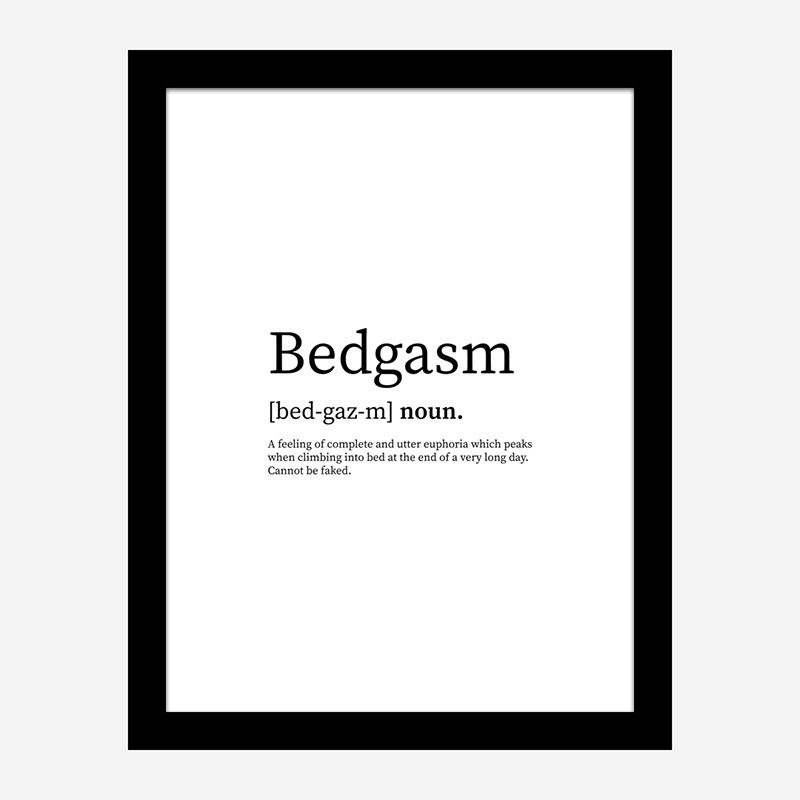 Bedgasam Definition Typography Wall Art