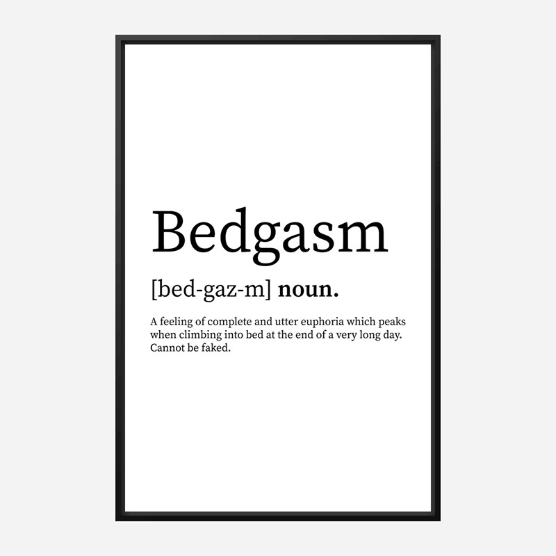 Bedgasam Definition Typography Wall Art