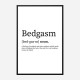 Bedgasam Definition Typography Wall Art