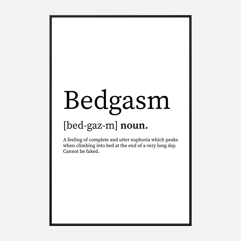 Bedgasam Definition Typography Wall Art