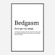 Bedgasam Definition Typography Wall Art