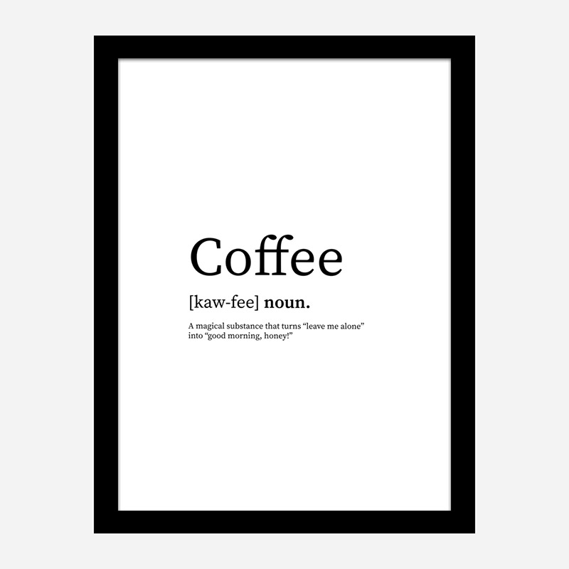 Coffee Definition Typography Wall Art