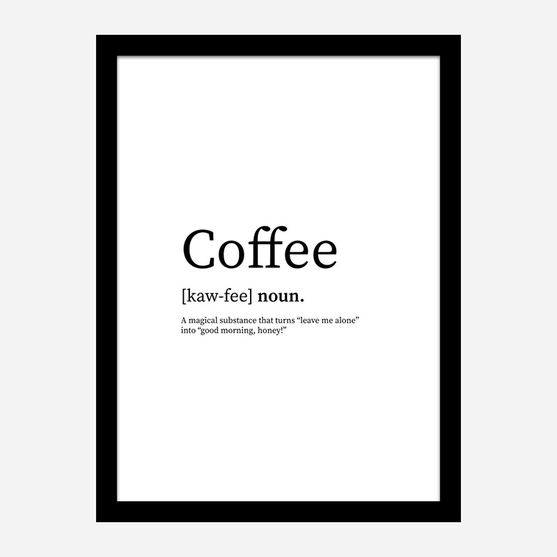 Coffee Definition Typography Wall Art