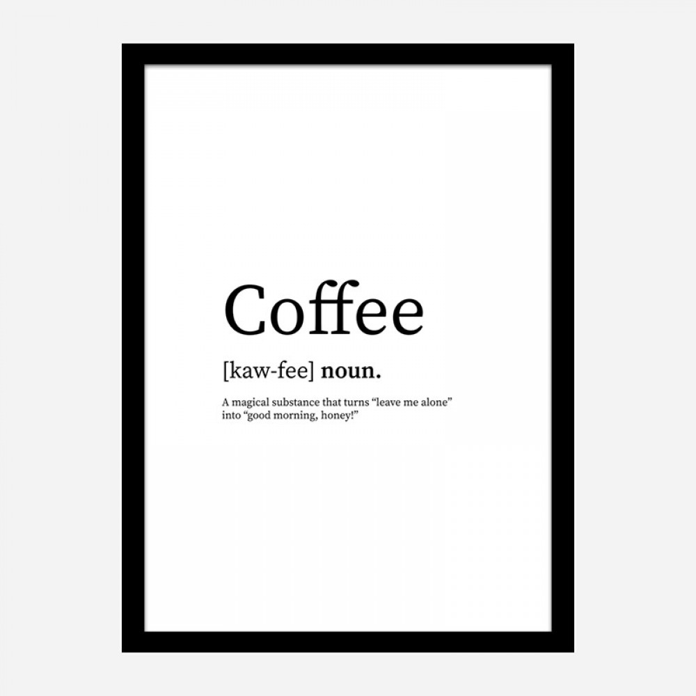 Coffee Definition Typography Wall Art