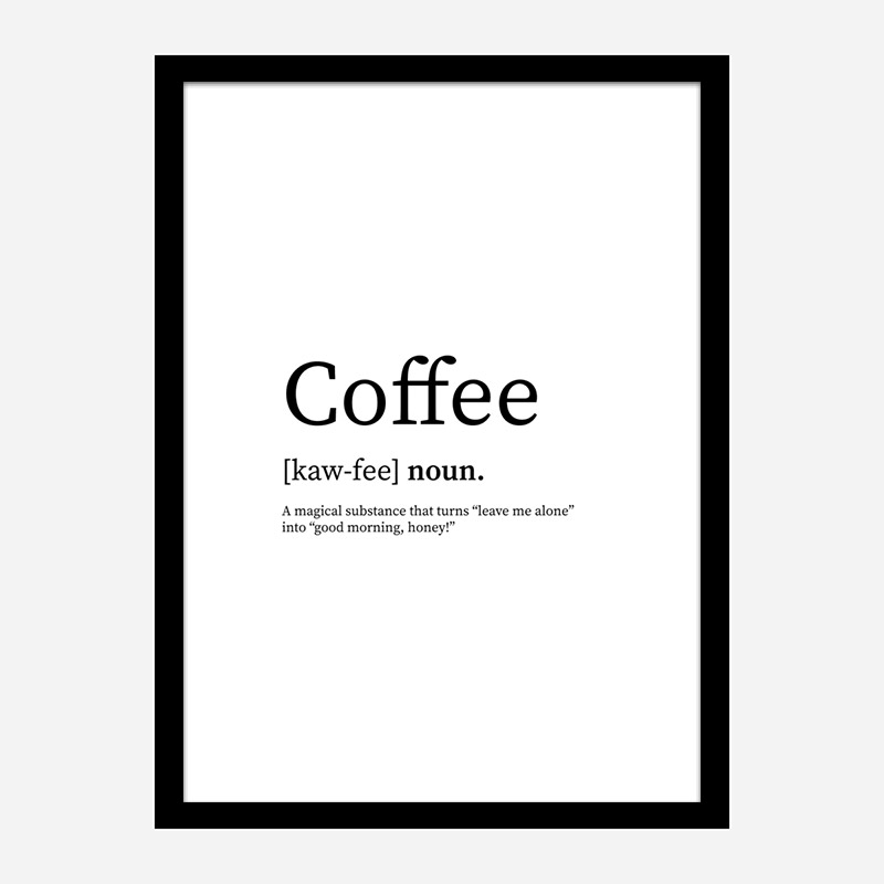 Coffee Definition Typography Wall Art