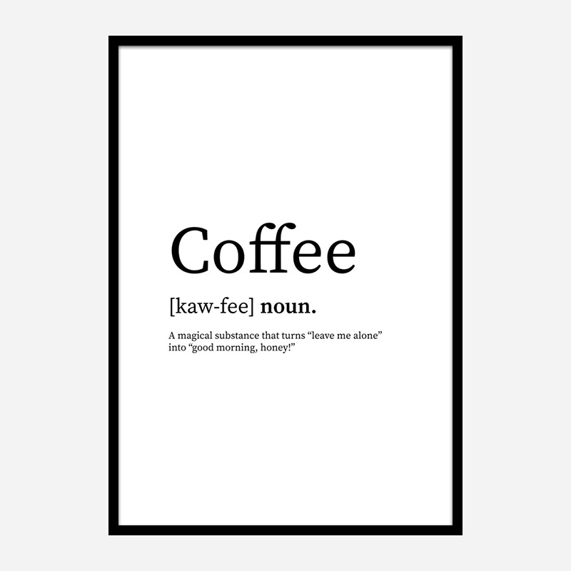 Coffee Definition Typography Wall Art