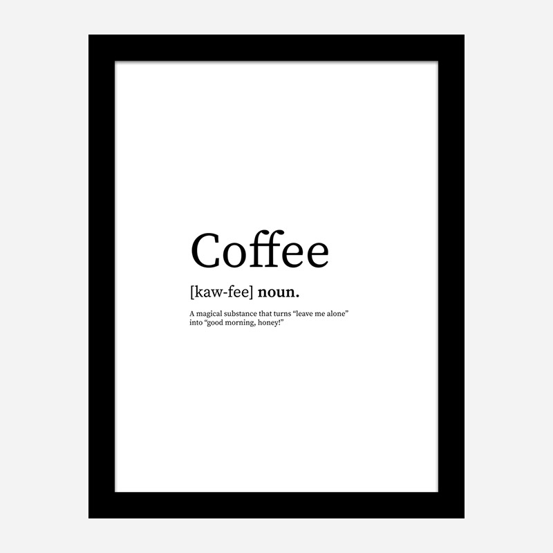 Coffee Definition Typography Wall Art