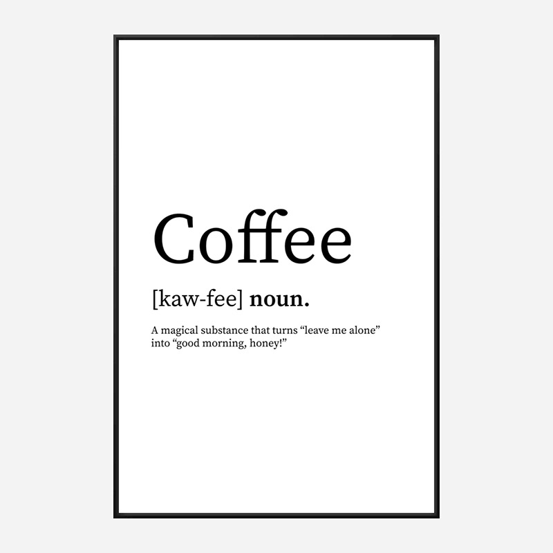 Coffee Definition Typography Wall Art