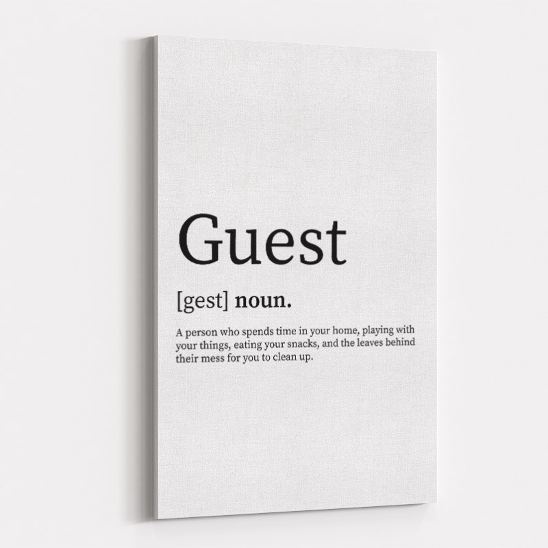 Guest Definition Typography Wall Art