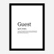 Guest Definition Typography Wall Art