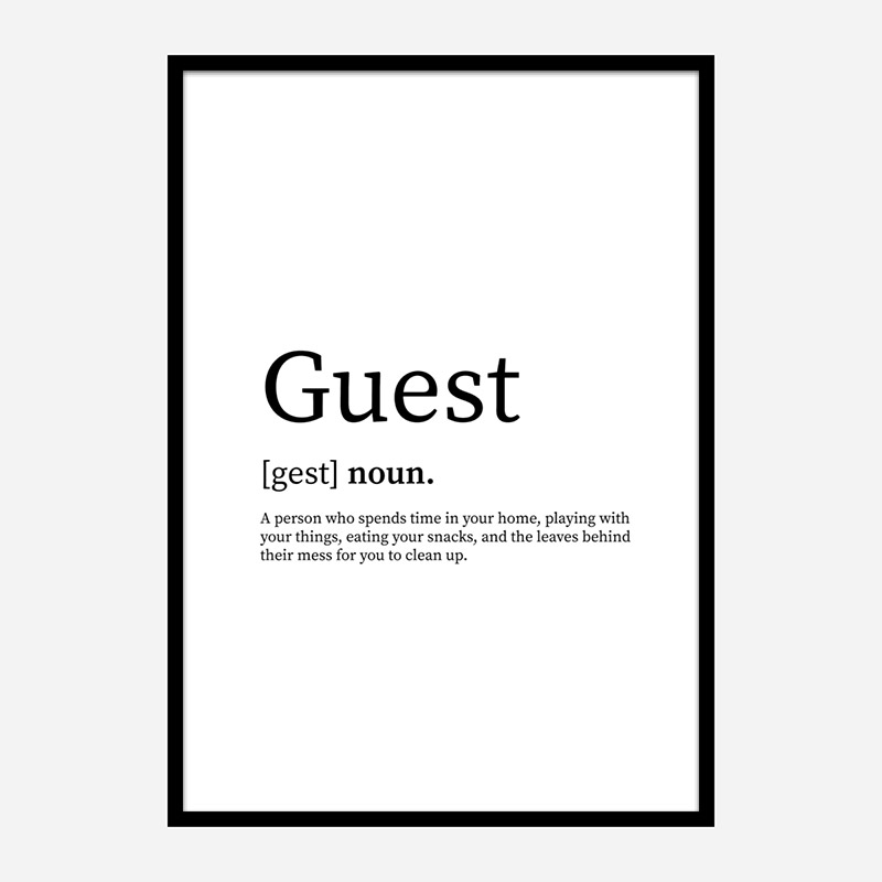 Guest Definition Typography Wall Art